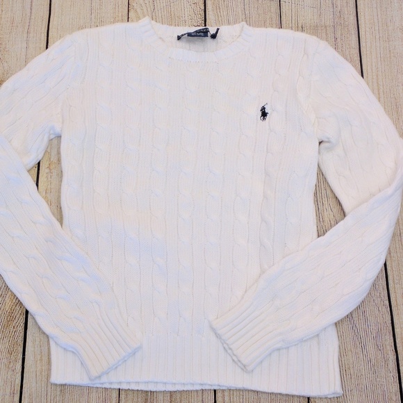 Ralph Lauren Sweaters - White Ralph Lauren cable knit sweater size Small